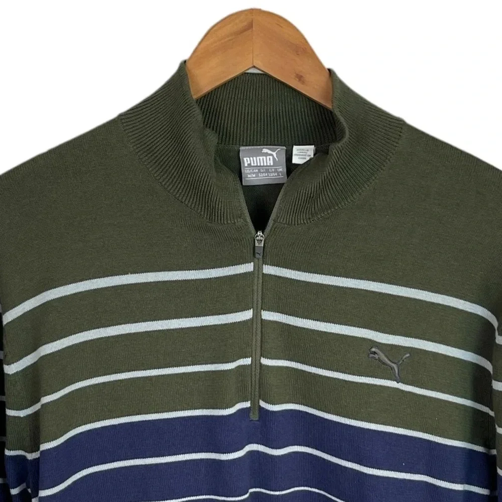 LS105 Mens Puma Brand Quarter Zip Pullover Sweater M
